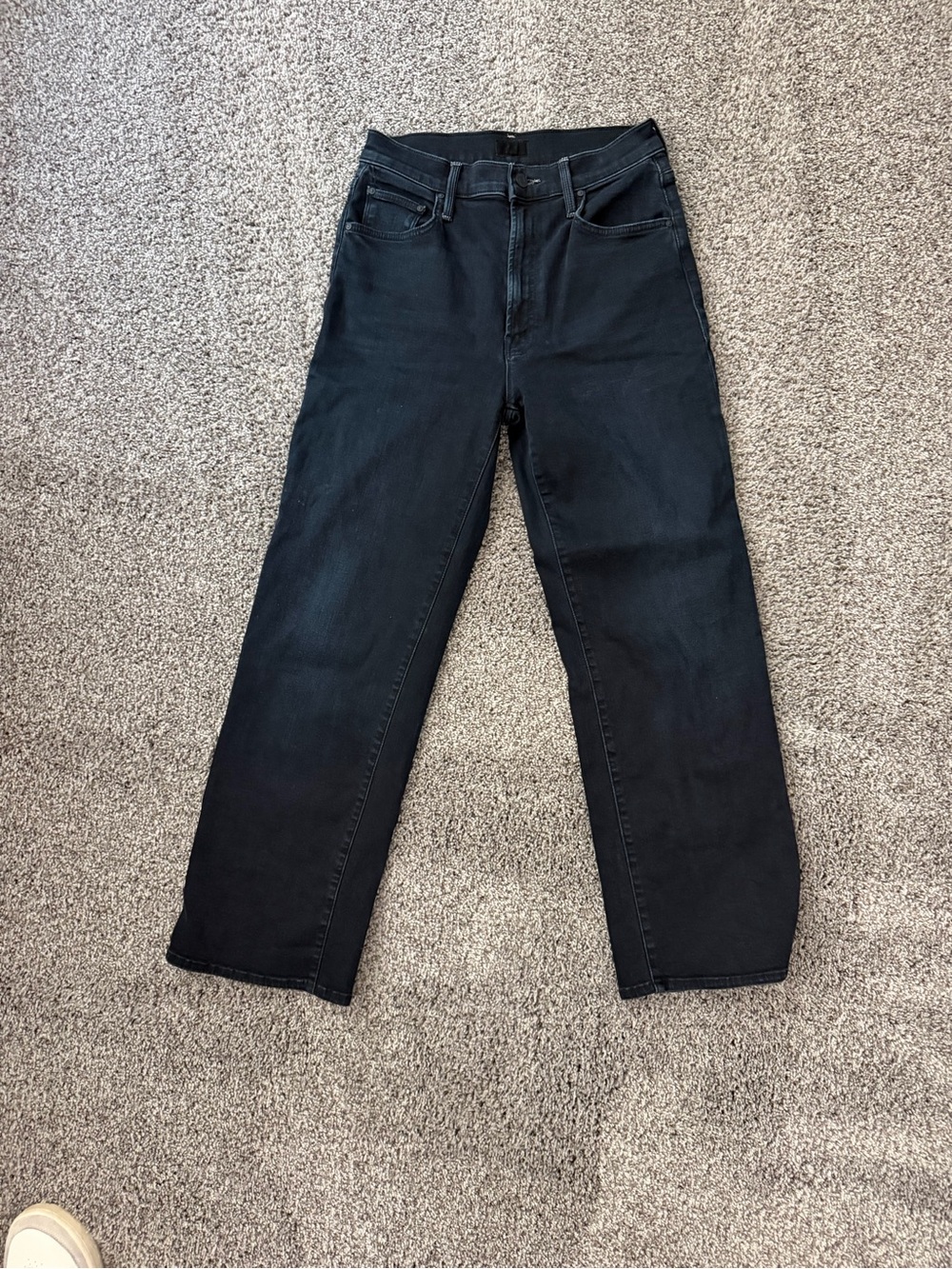 MOTHER Black Ankle Crop Jeans